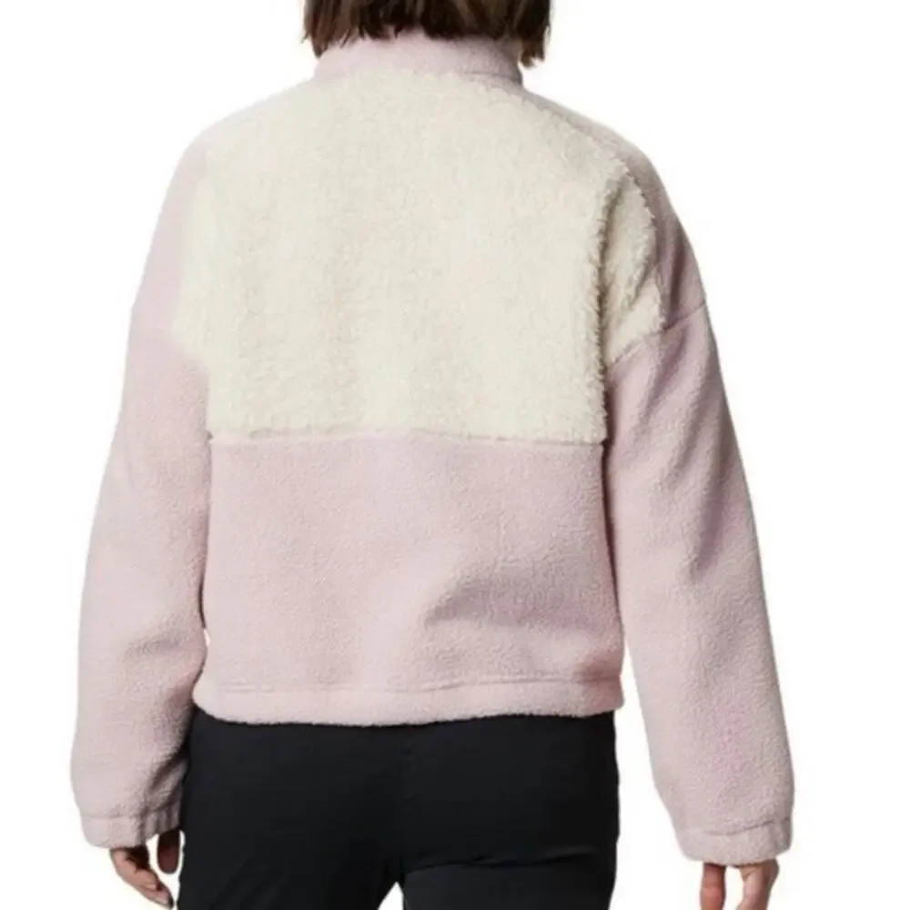 Columbia Womens Snap Fleece Pullover Sweater (Mineral Pink/Chalk,  dusty pink